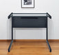 33" Clear and Black Glass and Stainless Steel Writing Desk