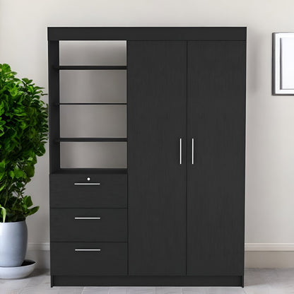 59" White Three Drawer Combo Dresser