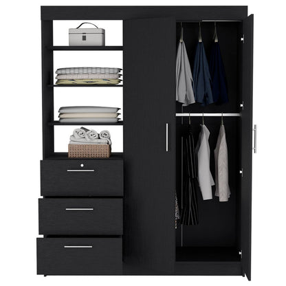 59" White Three Drawer Combo Dresser
