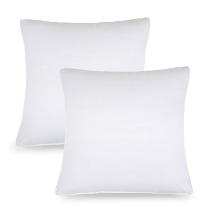 Juego de dos almohadas de microfibra hipoalergénicas de tamaño europeo, de plumón alternativo.