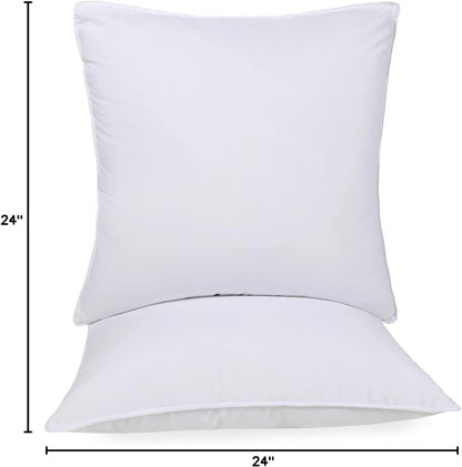Juego de dos almohadas de microfibra hipoalergénicas de tamaño europeo, de plumón alternativo.