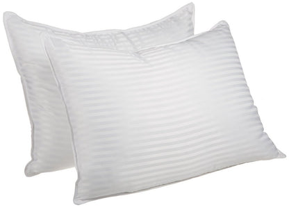Juego de dos almohadas de microfibra de tamaño mediano y estándar para cama de plumón alternativo