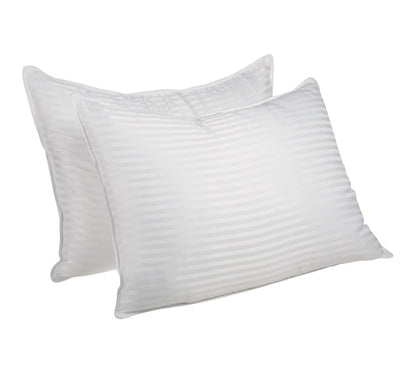 Juego de dos almohadas de microfibra de tamaño mediano y estándar para cama de plumón alternativo
