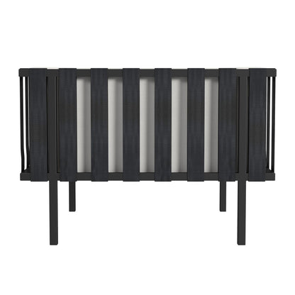 Sillón de exterior de metal negro de 83 cm con cojín blanco roto