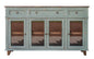 70" Green Solid and Manufactured Wood Distressed Credenza
