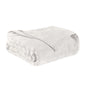 King White Cotton Basketweave Geometric Blanket