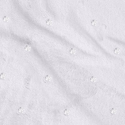 Twin Ivory Fleece Woven Polka Dots Plush Blanket