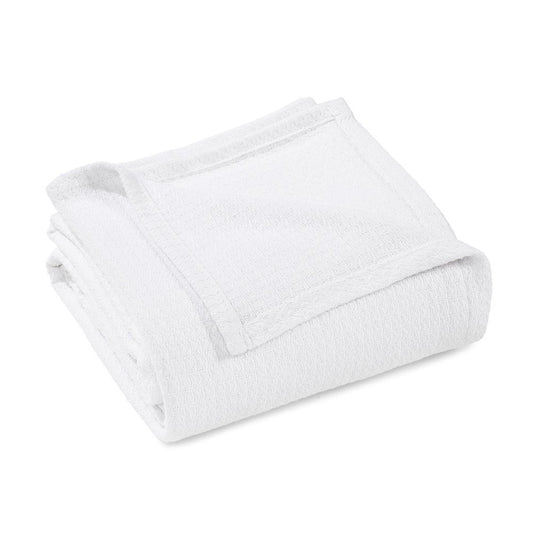 King White Cotton Waffle Weave Honeycomb Blanket