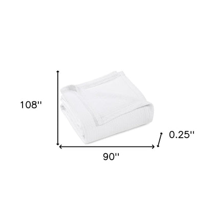 King White Cotton Waffle Weave Honeycomb Blanket
