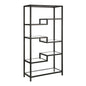 Black Metal and Glass Seven Tier Etagere Bookcase