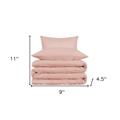 Juego de funda nórdica lavable de mezcla de algodón Blush King de 1000 hilos