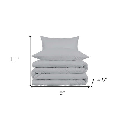 Juego de funda nórdica lavable de mezcla de algodón gris claro tamaño king de 1000 hilos