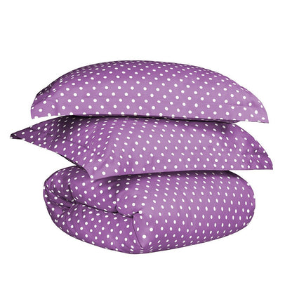 Juego de funda nórdica lavable de mezcla de algodón lila King de 600 hilos