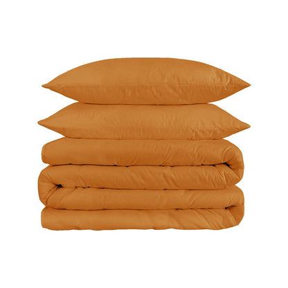 Juego de funda nórdica lavable de mezcla de algodón Orange Queen de 1200 hilos