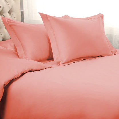Juego de funda nórdica lavable de algodón de 1500 hilos color rosa polvoriento
