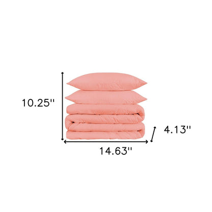 Juego de funda nórdica lavable de algodón de 1500 hilos color rosa polvoriento