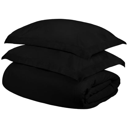 Juego de funda nórdica lavable de mezcla de algodón Black King de 300 hilos