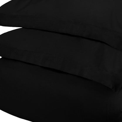 Juego de funda nórdica lavable de mezcla de algodón Black King de 300 hilos