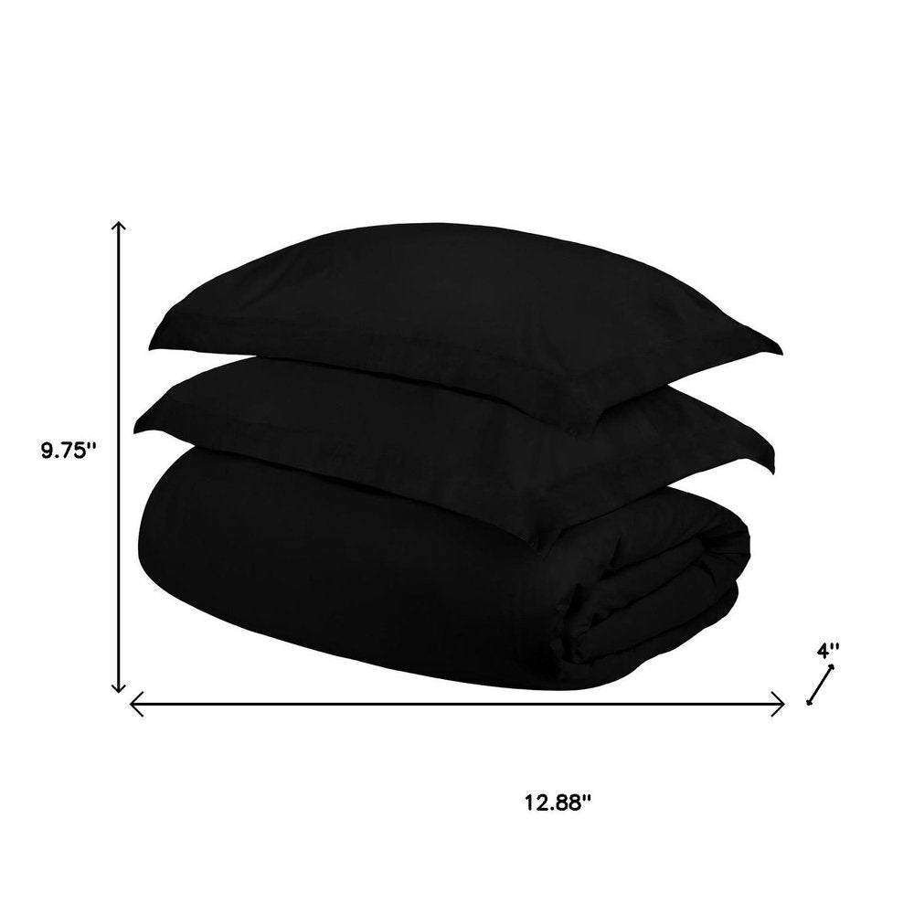 Juego de funda nórdica lavable de mezcla de algodón Black King de 300 hilos