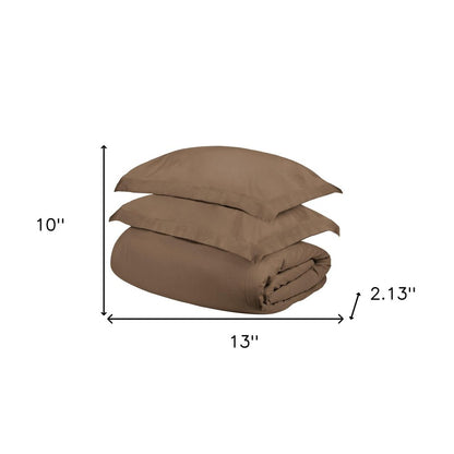 Juego de funda nórdica lavable de 300 hilos en mezcla de algodón color topo