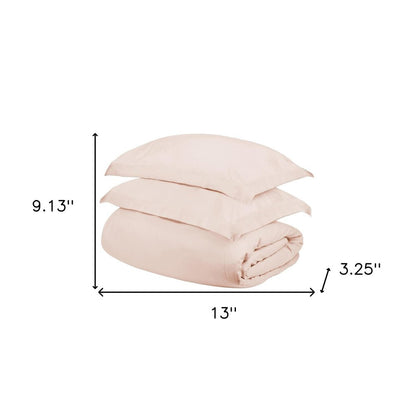 Juego de funda nórdica lavable de 400 hilos en mezcla de algodón rosa Twin