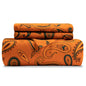 Juego de funda nórdica lavable de 0 hilos en mezcla de algodón azul y naranja Queen