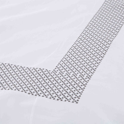 Juego de funda nórdica lavable, tamaño queen, 100 % algodón, 200 hilos, gris y blanco