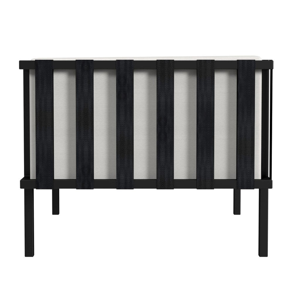 77" Black Iron and Cushions Patio Sofa