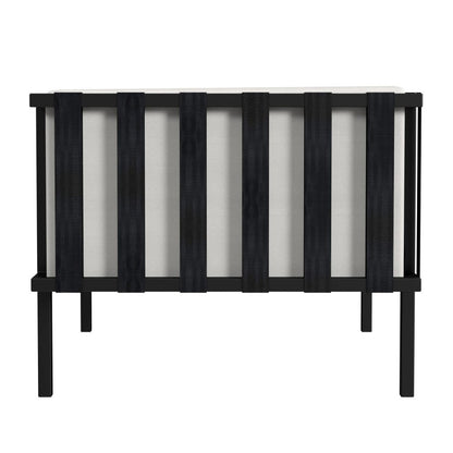 77" Black Iron and Cushions Patio Sofa