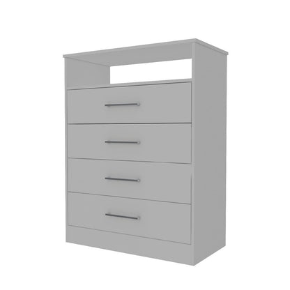 Cómoda blanca de cuatro cajones de 47"