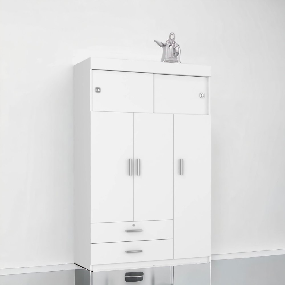 Cómoda blanca de cuatro cajones de 47"