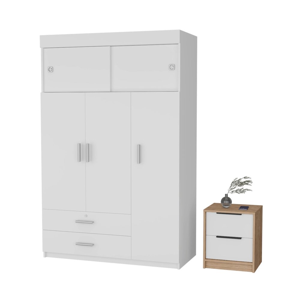 Cómoda blanca de cuatro cajones de 47"