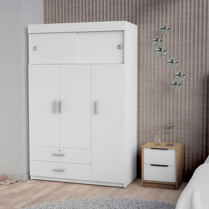 Cómoda blanca de cuatro cajones de 47"