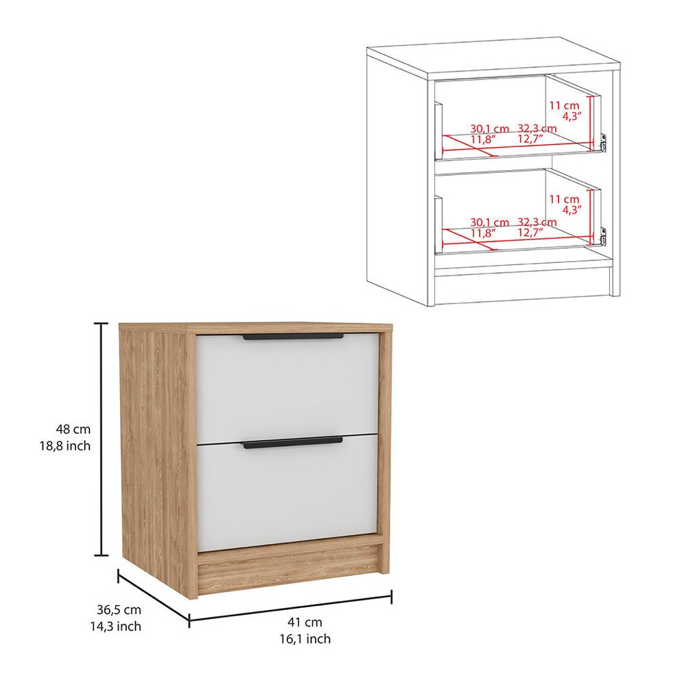 Cómoda blanca de cuatro cajones de 47"