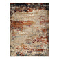 9' X 12' Orange and Black Abstract Power Loom Area Rug