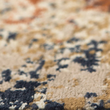 9' X 12' Orange and Black Abstract Power Loom Area Rug