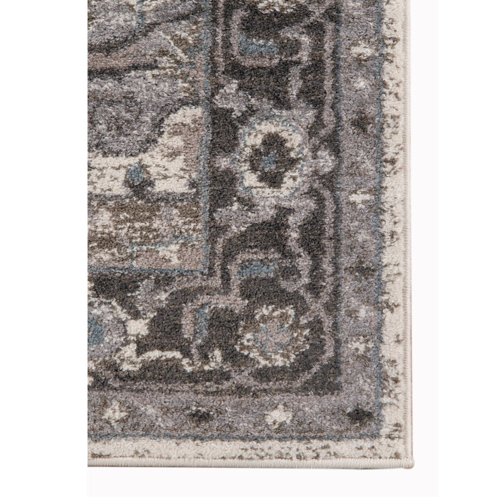 9' X 12' Ivory Taupe and Gray Medallion Power Loom Area Rug