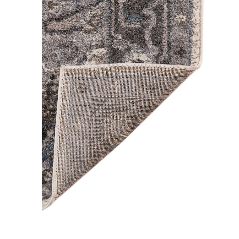 9' X 12' Ivory Taupe and Gray Medallion Power Loom Area Rug