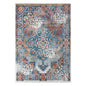 9' X 12' Ivory Blue And Orange Medallion Area Rug