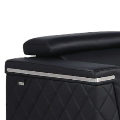 Conjunto de tres piezas de cuero italiano negro para cinco personas