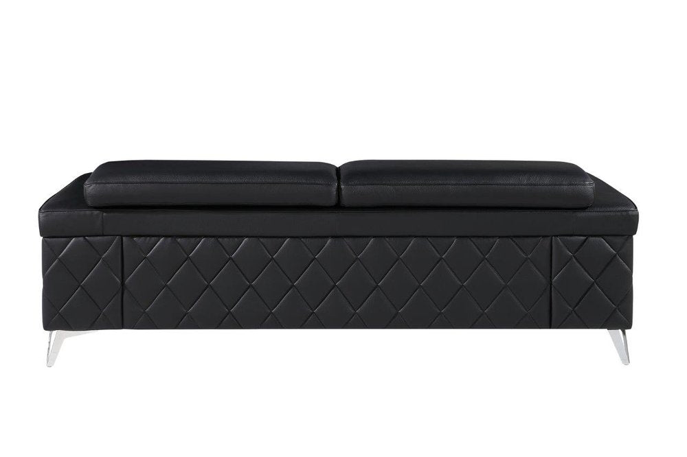 Conjunto de tres piezas de cuero italiano negro para cinco personas