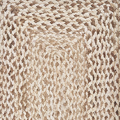 19" Set of Four Ivory And Natural Jute Placemats