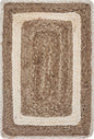 19" Set of Four Natural And Ivory Geometric Braided Jute Placemats