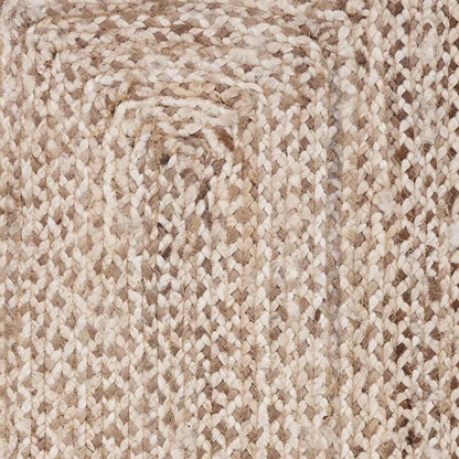 80" Brown Ivory And Natural Braided Jute Table Runner