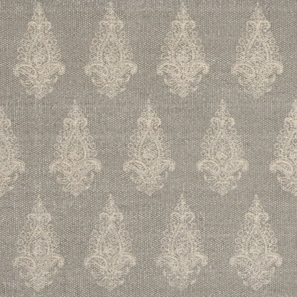 19" Set of Four Gray And Cream Geometric Medallion Cotton Placemats