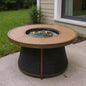 50000 BTU 42" Brown Aluminum Natural Gas Round Fire Pit Table With Cover
