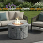 50000 BTU 40" Gray Aluminum Natural Gas Round Fire Pit Table With Cover