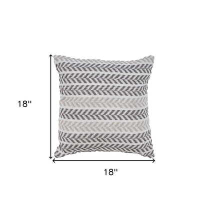 Set of Two 18" X 18" Blue Beach Chevron Cotton Zippered Pillow