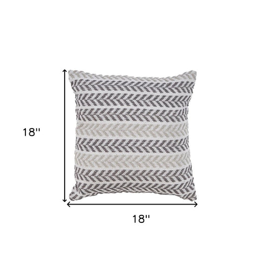 Set of Two 18" X 18" Blue Beach Chevron Cotton Zippered Pillow
