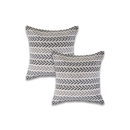 Set of Two 18" X 18" Blue Beach Chevron Cotton Zippered Pillow